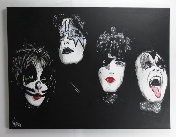 KISS - Hand painted and signed - By Artist Vincent Mink - "KISS"