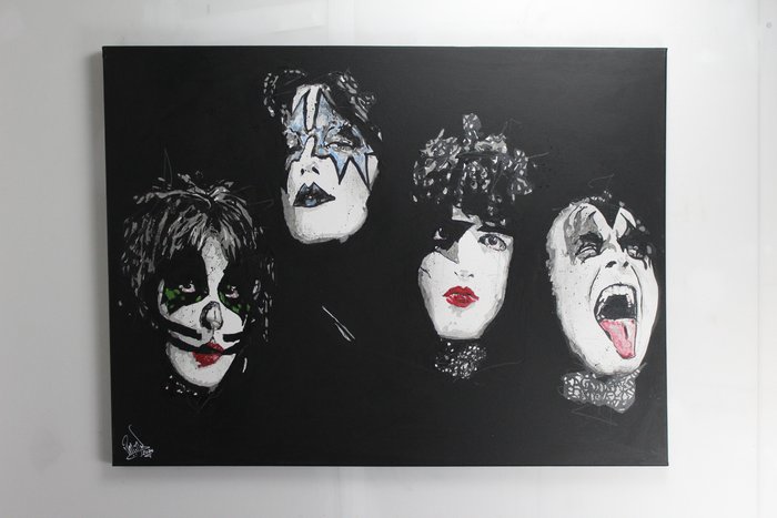 KISS - Hand painted and signed - By Artist Vincent Mink - "KISS"