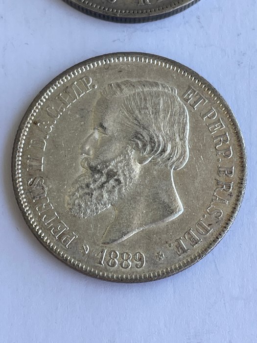 Brasilien. Pedro II (1831-1889). 2000 Reis 1888/1889 (2 monedas)  (Ingen mindstepris)