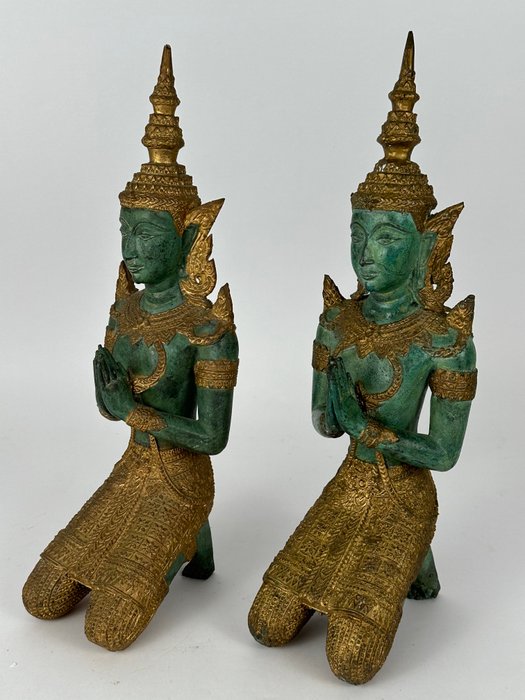 Pair of Large Temple Guards - Statue - Thailand  (Ingen mindstepris)