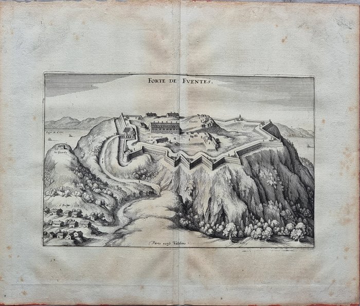 Italien - provinsen Lecco; Martin Zeiler (1589 - 1661) / Matthäus Merian (1593 - 1650) - Fortem de Fuentes - 1621-1650