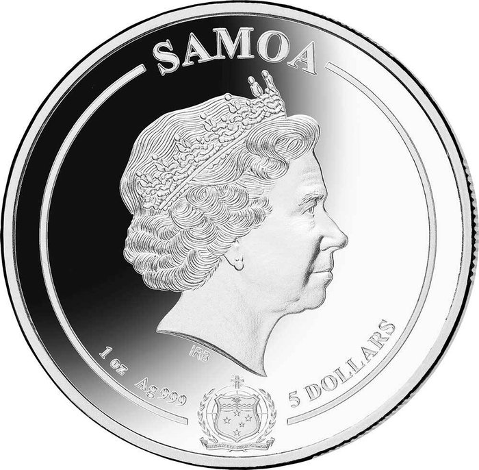 Samoa. 5 Dollars 2021 "Quidditch - Harry Potter", 1 Oz (.999)  (Ingen mindstepris)