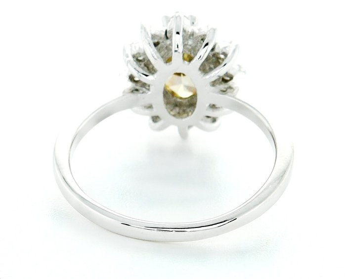 Ring - 14 karat Hvidguld -  1.66ct. tw. Diamant (Naturfarvet) - Diamant