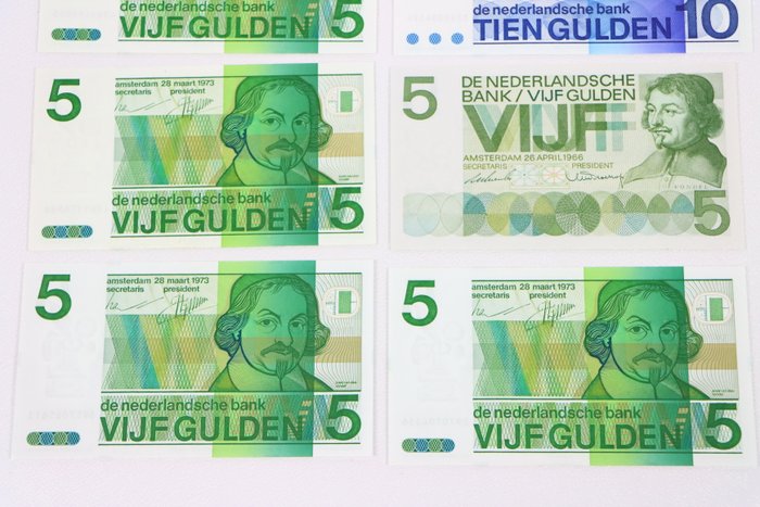 Holland. - 6 x 5 en 2 x 10 Gulden - various dates  (Ingen mindstepris)