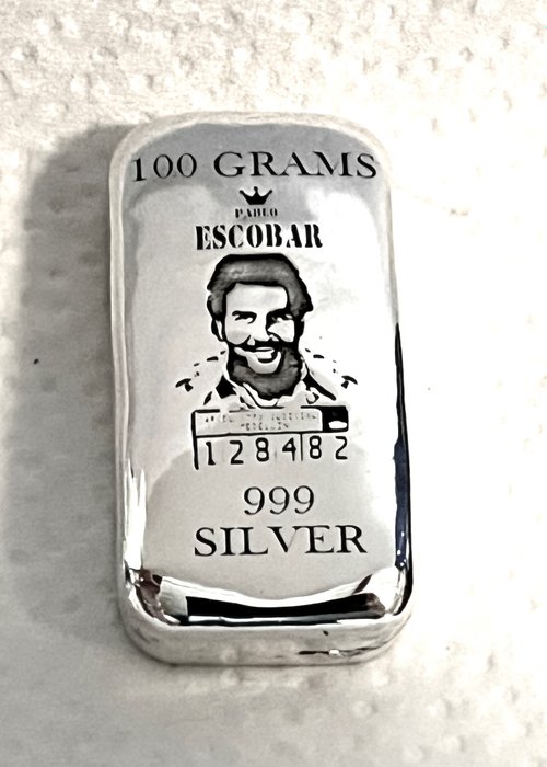 100 gram - Sølv 999 - Pablo Escobar  (Ingen mindstepris)