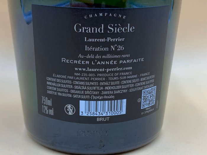 Laurent-Perrier, "Grand Siècle Itération N°26"- Parker 97/00 - Champagne Brut - 1 Flaske (0,75L)