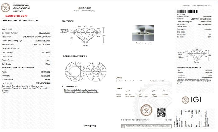 Ingen mindstepris - Ørestikkere - 14 karat Gulguld -  310ct tw Diamant (Laboratoriedyrket) - E VVS IGI CERTIFICERT