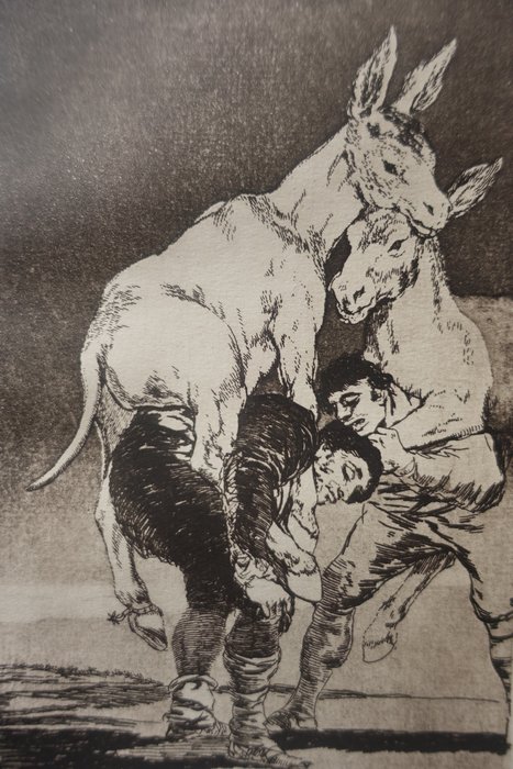 Francisco de Goya (1746-1828) after - Caprichos Blatt #42  Tu que no puedes (Du der nicht kann)