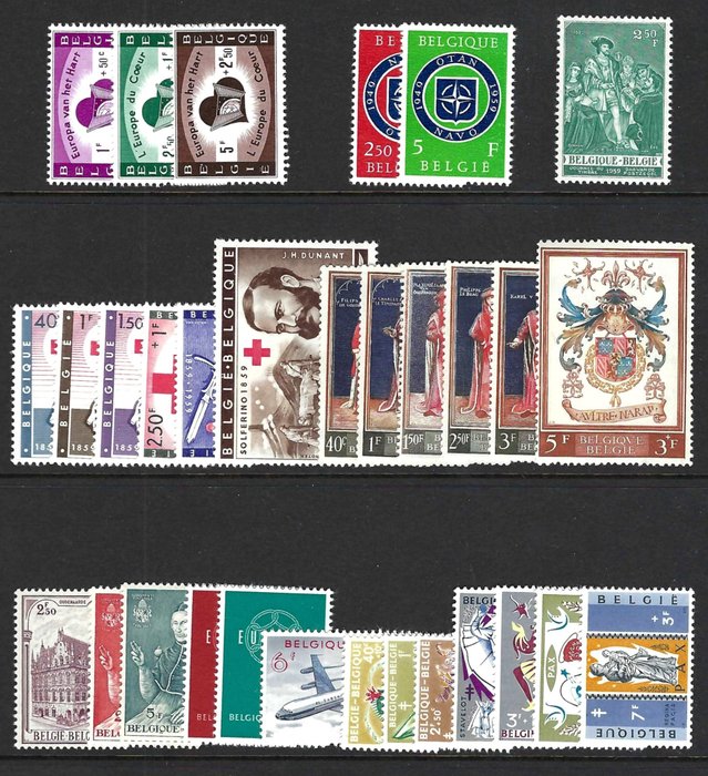 Belgien 1958/1959 - 2 komplette bind - OBP/COB 1046/1120