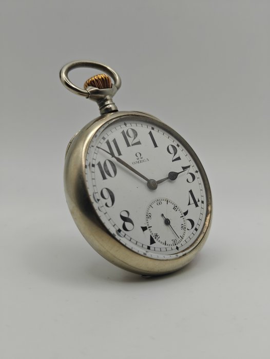 Omega - Silber - Taschenuhr - schwarze arabische Zahlen - swiss made - 1901-1949