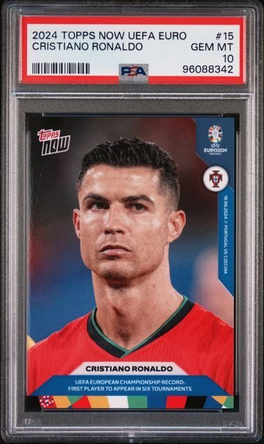 2024 Topps Now UEFA Euro Cristiano Ronaldo #15 PSA 10 Graded card