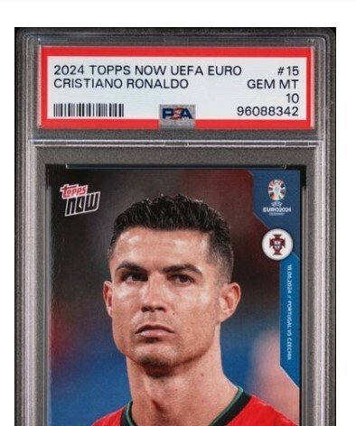 2024 Topps Now UEFA Euro Cristiano Ronaldo #15 PSA 10 Graded card