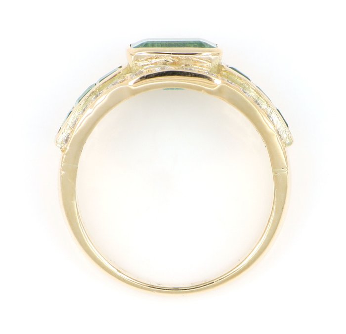 Ingen mindstepris - Ring - 18 kraat Gulguld -  2.10ct. tw. Smaragd - Diamant