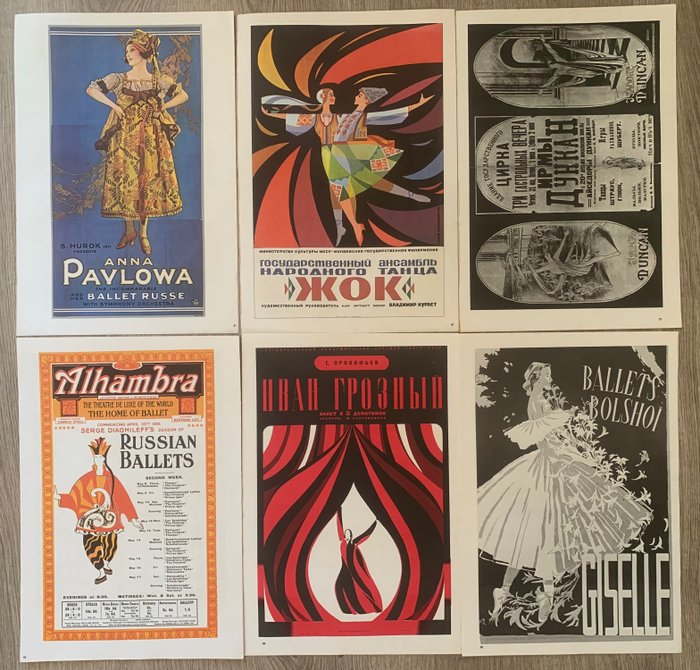 Russi - 12  x Posters Balletto Russo   + altri - 1950‹erne