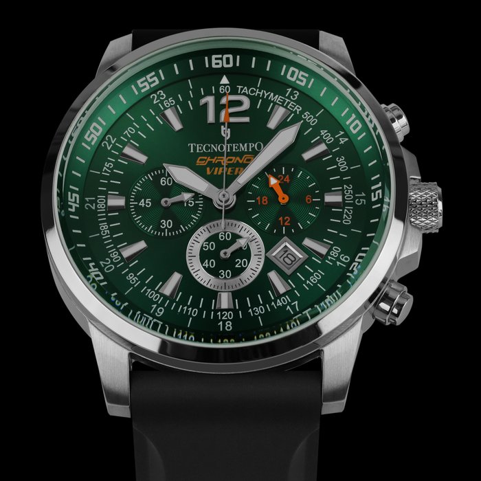 Tecnotempo - Chronograph 100M - "Chrono Viper" Limited Edition - - Ingen mindstepris - TT.100G.CVGR (Green) - Mænd - 2011-nu