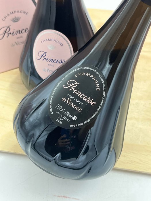 De Venoge, "Cuvée Princesse" Brut - Champagne Rosé - 2 Flasker (0,75 L)