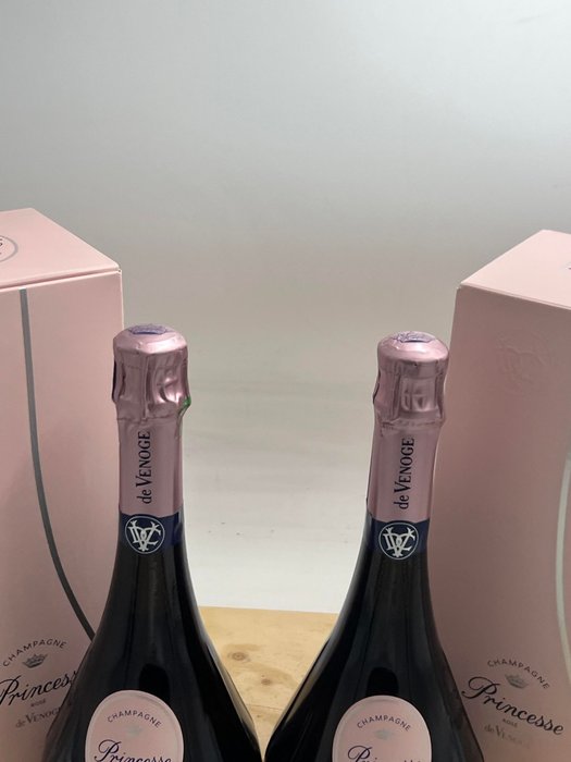 De Venoge, "Cuvée Princesse" Brut - Champagne Rosé - 2 Flasker (0,75 L)