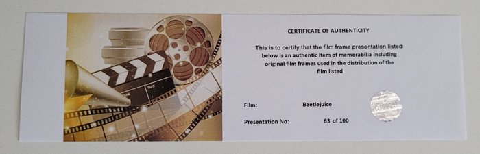 Beetlejuice - Framed Film Cell Display with COA