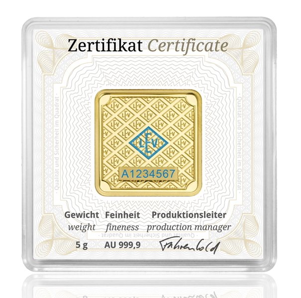 5 gram - Guld 999 - Geiger Edelmetalle, Germany - Forseglet  Med certifikat