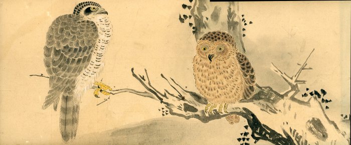 Emakimono scroll 絵巻物  虫と鳥影 Mushi to choei -  Insects and shadows of birds - Unknown after Taki Katei (瀧和亭  1830 – 1901) - Japan - Edo-perioden (1600-1868)