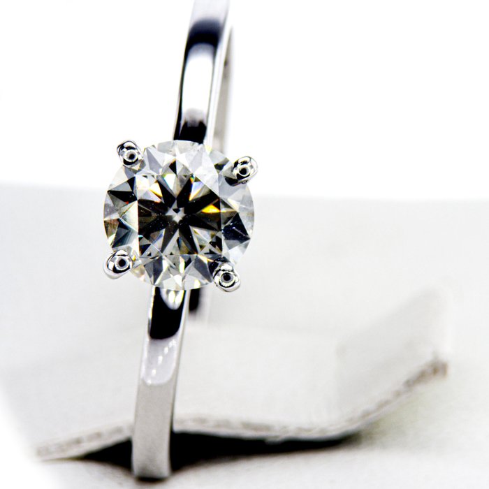 Ingen mindstepris - Forlovelsesring - 14 karat Hvidguld -  1.03ct. tw. Diamant (Naturfarvet)