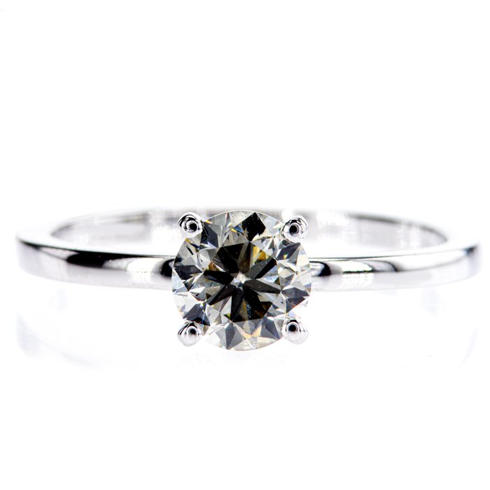 Ingen mindstepris - Forlovelsesring - 14 karat Hvidguld -  1.03ct. tw. Diamant (Naturfarvet)