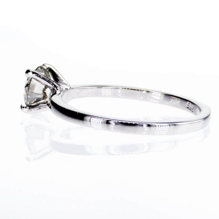 Ingen mindstepris - Forlovelsesring - 14 karat Hvidguld -  1.03ct. tw. Diamant (Naturfarvet)