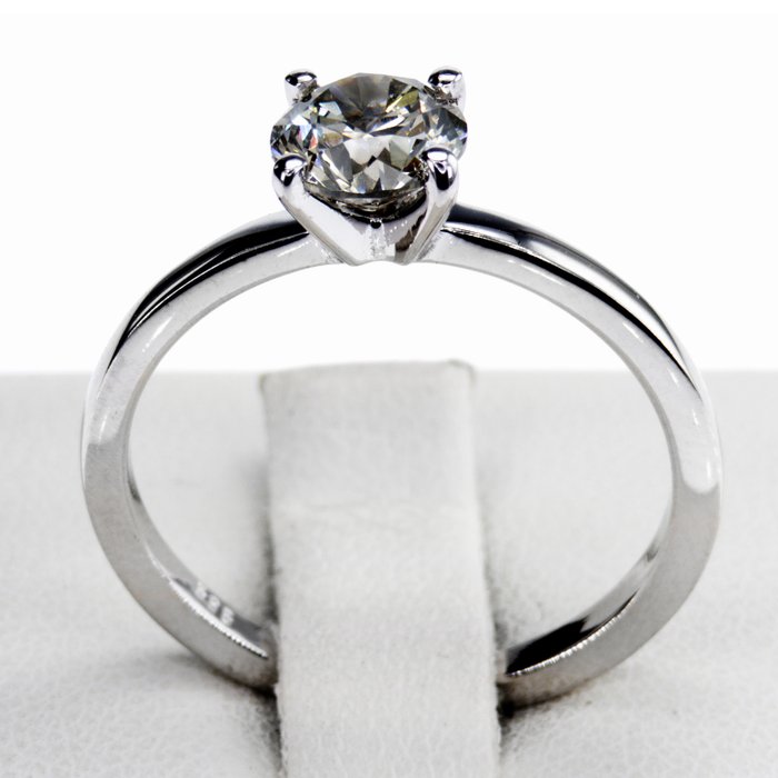 Ingen mindstepris - Forlovelsesring - 14 karat Hvidguld -  1.03ct. tw. Diamant (Naturfarvet)