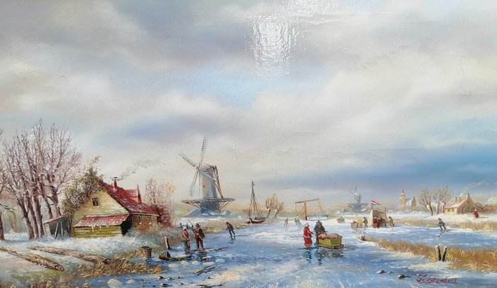 Hollandse School (XX) - Winter  in Holland