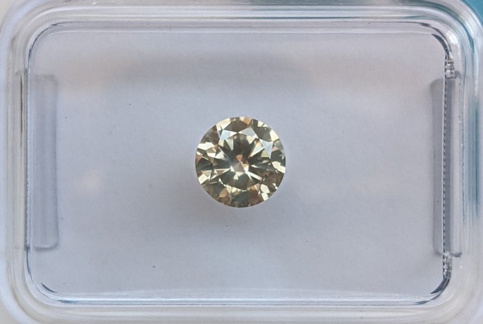 Ingen mindstepris - 1 pcs Diamant  (Naturfarvet)  - 0.52 ct - Rund - Fancy light Brunlig, Grå Gul - SI2 - International Gemological Institute (IGI)