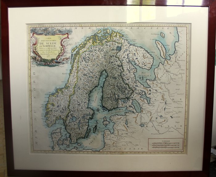 Norge - Norge - Sverige - Finland; Jean-Baptiste Delafosse(1721-1806) / A Paris Chez Mondhare rue St. Jacques. 1780 - Carte des Royaumes De Suède et Norwege divisée en ses différents Etats suivant les Nouvelles - 1761-1780