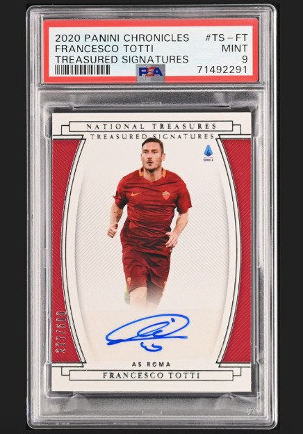 2020 Panini Treasured Signatures Francesco Totti - Autograph /500 PSA 9 - 1 Graded card