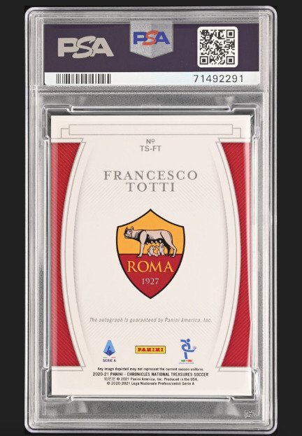 2020 Panini Treasured Signatures Francesco Totti - Autograph /500 PSA 9 - 1 Graded card