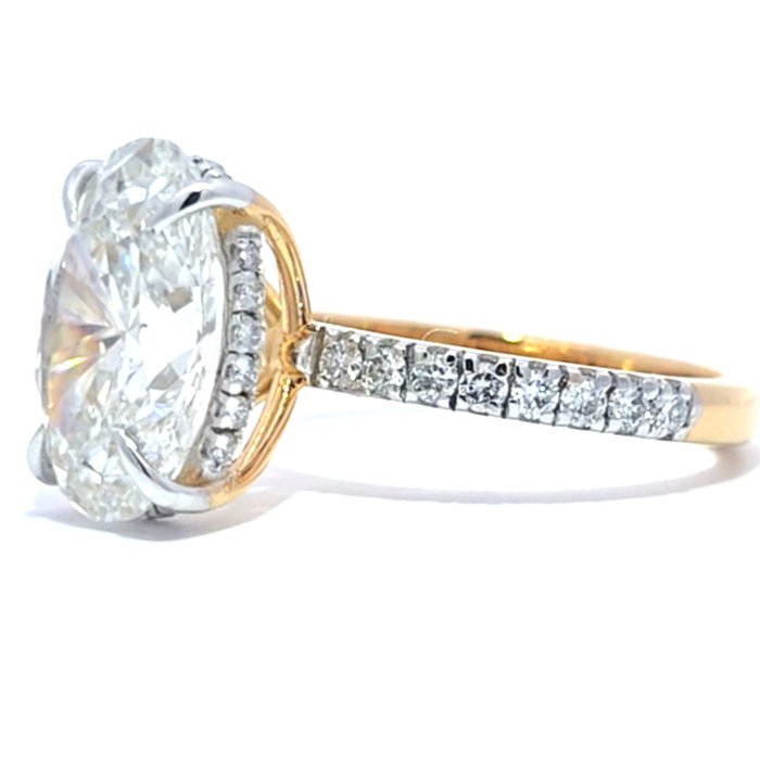 Ingen mindstepris - Ring - 14 karat Gulguld -  4.49ct. tw. Diamant (Laboratoriedyrket) - Diamant - VS1