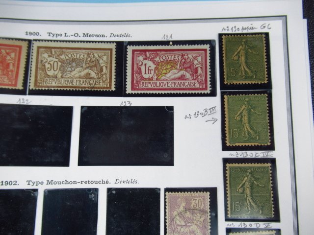 Frankrig 1906/1914 - samling af frimærker inklusive typestudie