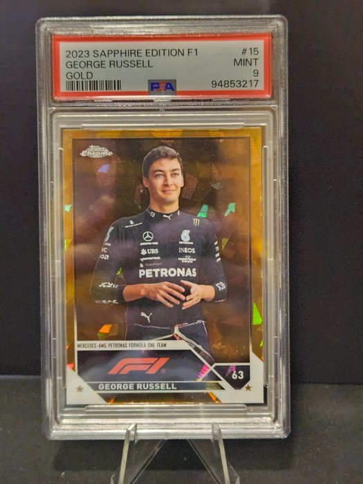 2023 Topps Chrome F1 Sapphire Edition George Russell #15 Gold 44/50 PSA 9 - 1 Graded card