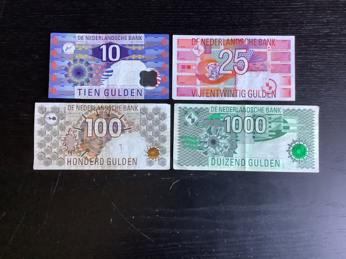 Holland - 10 25 100 1000 Gulden - various dates  (Ingen mindstepris)