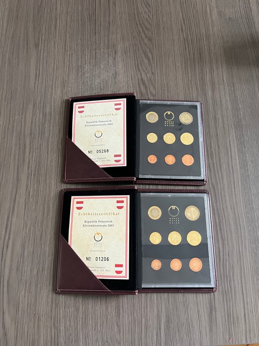 Østrig. Proof Set 2003/2004 (2 sets)  (Ingen mindstepris)