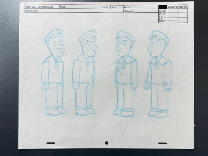 Family Guy (1999 -) - 1 Model Storyboard Tegning - brugt i produktionen, sæson 2!