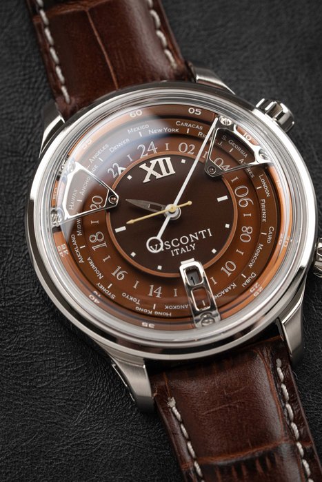 Visconti - Opera GMT Automatic 435mm Brown Watch - All Taxes Included - KW23-12 - Mænd - 2011-nu