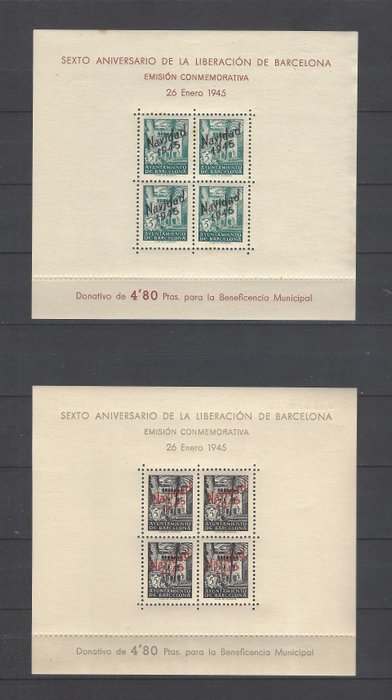 Spanien 1945 - HB Åh. Barcelona-Ikke udstedt - Edifil NE 29/30