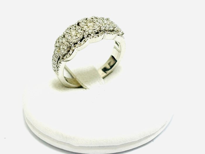 Ring - 18 kraat Hvidguld -  1.35ct. tw. Diamant (Natur)  - Fremstillet i Italien