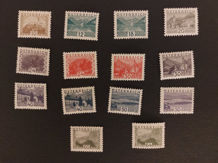 Østrig 1932 - Komplet serie MNH småformat landskaber - Michel 530/543