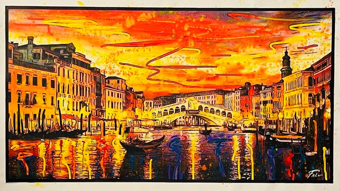 Joaquim Falco (1958) - Venezia ,Ponte de Rialto .XXL