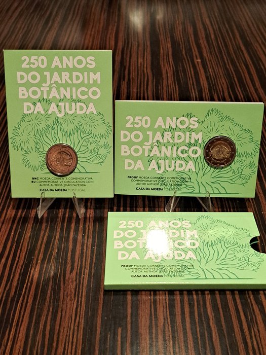 Portugal 2 Euro 2018 "Jardim Botânico" (2 moedas) Proof + BU  (Ingen mindstepris)