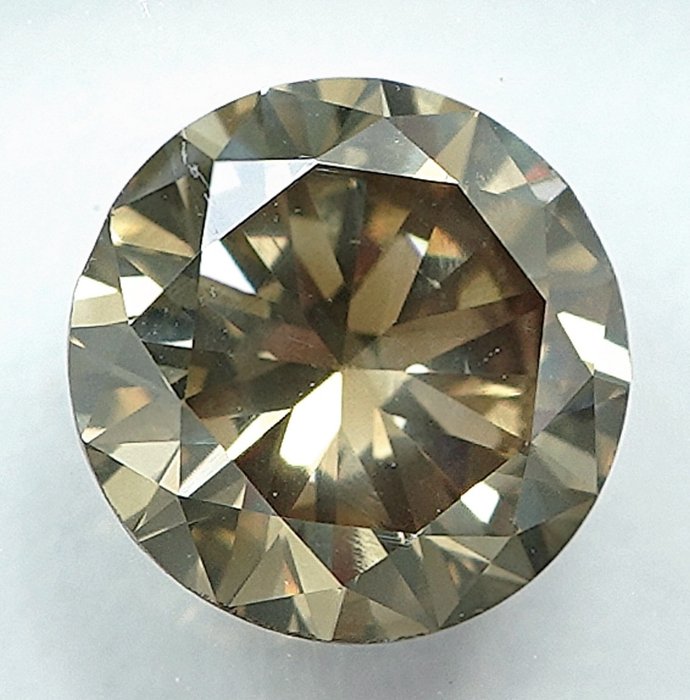 1 pcs Diamant  (Naturfarvet)  - 1.28 ct - Fancy light Brunlig Gul - SI1 - International Gemological Institute (IGI)