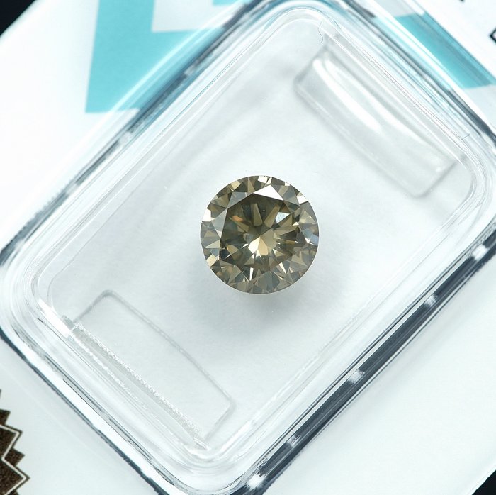 1 pcs Diamant  (Naturfarvet)  - 1.28 ct - Fancy light Brunlig Gul - SI1 - International Gemological Institute (IGI)