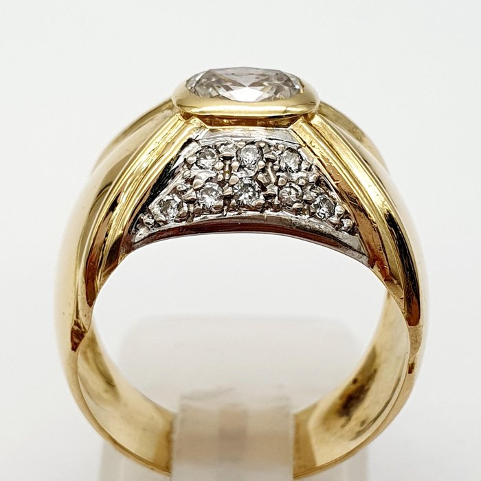 Ring - 18 kraat Gulguld, Hvidguld -  1.02ct. tw. Diamant (Natur)