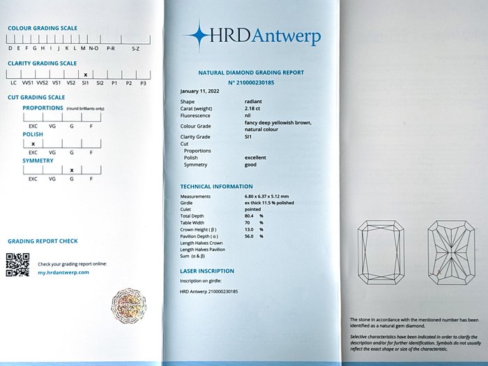 Ingen mindstepris - Ring - 14 karat Hvidguld -  2.52ct. tw. Brun Diamant (Naturfarvet) - Diamant