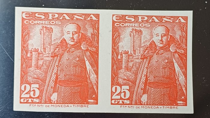 Spanien 1948 - Franco, Castillo de la Mota. uhæmmet par. - Edifil 1024s